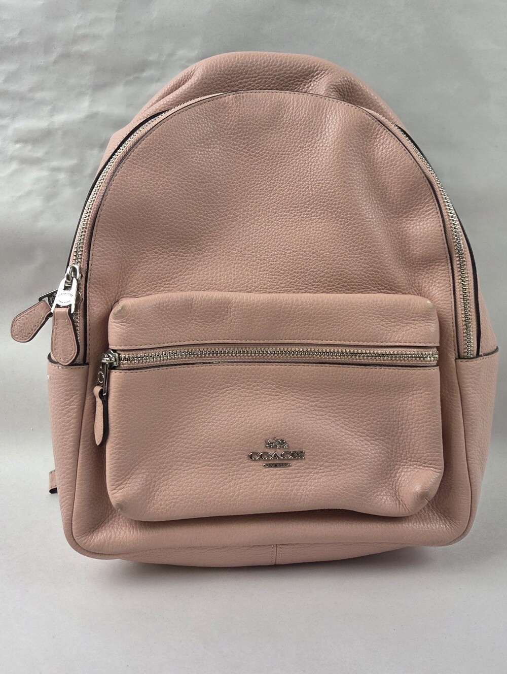 COACH Pink Pebbled Leather Backpack. Small wear in photos